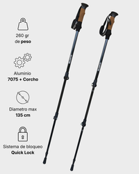 Bastón de Trekking par ajustable