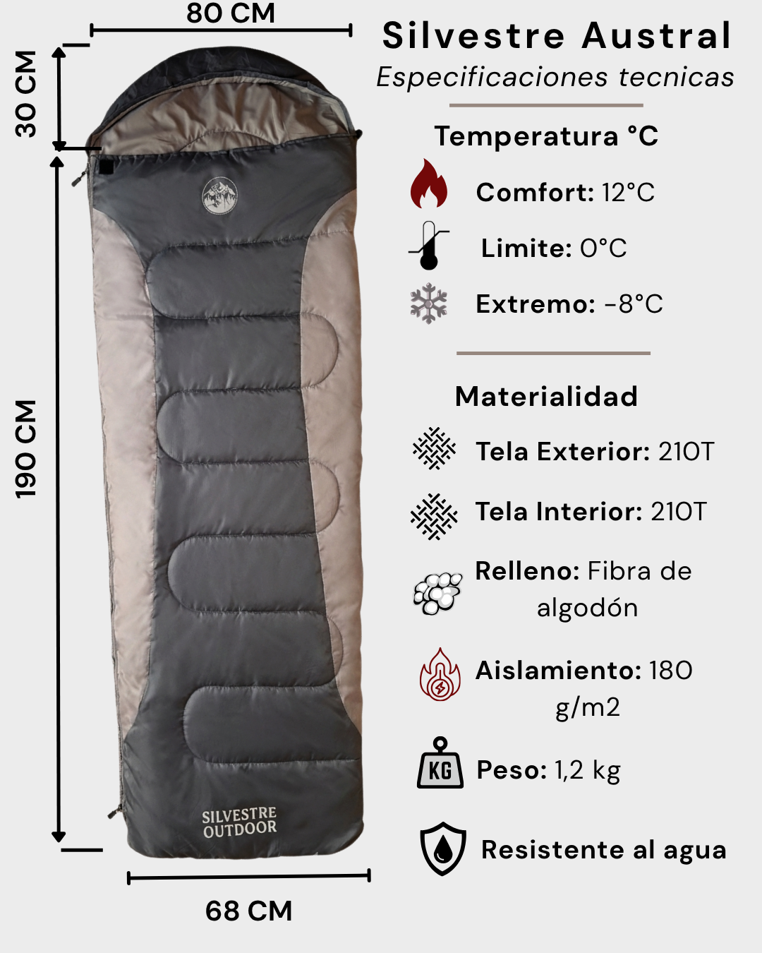 Saco de dormir Austral -8C°